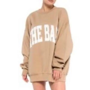 The Bar Varsity Sweatshirt Size Large- Beige